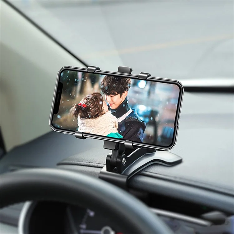 YB20-3 Car Mobile Phone Holder 360 Degree Stand Dashboard Rear View Mirror Sunshade Baffle GPS Mount