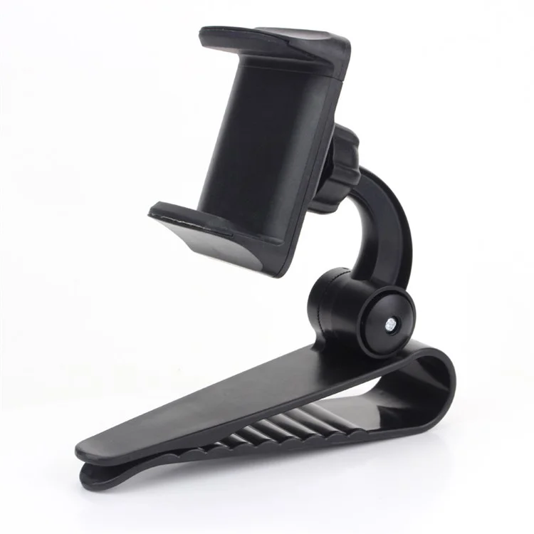 Z0209 Universal Car Sun Visor Phone Holder 360 Degree Rotation Automobiles Navigation Mount Stand Clip - Black
