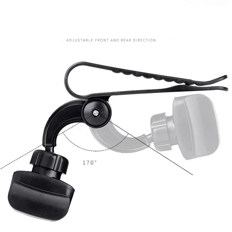 Z0209 Universal Car Sun Visor Phone Holder 360 Degree Rotation Automobiles Navigation Mount Stand Clip - Black