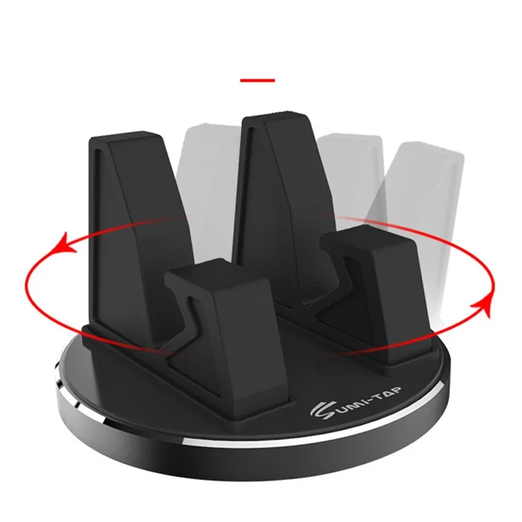 SUMI-TAP 360 Degree Rotation Silicone Universal Mobile Phone Stand Clip Mount Bracket Holder - Red