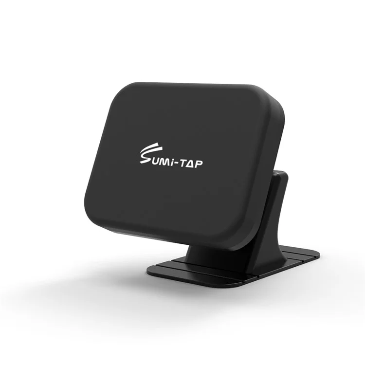SUMI-TAP Square Arc Base Universal Car Phone Holder 360 Degree Rotatable Magnetic Mobile Phone Stand Mount - Black