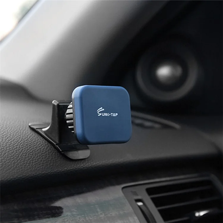 SUMI-TAP Square Arc Base Universal Car Phone Holder 360 Degree Rotatable Magnetic Mobile Phone Stand Mount - Black