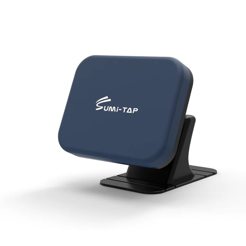 SUMI-TAP Square Arc Base Universal Car Phone Holder 360 Degree Rotatable Magnetic Mobile Phone Stand Mount - Blue