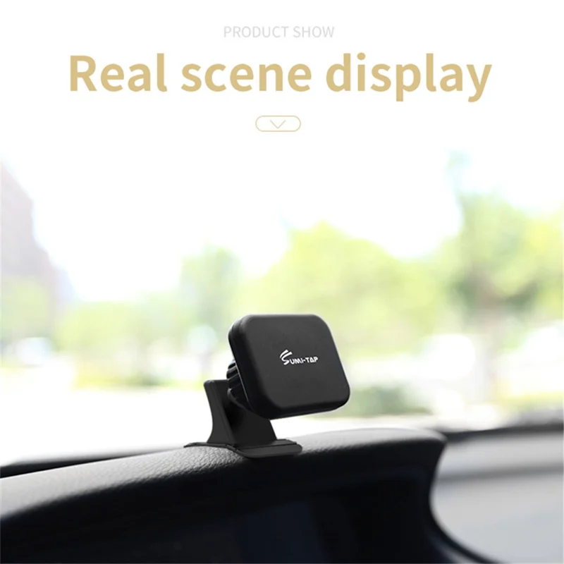 SUMI-TAP Square Arc Base Universal Car Phone Holder 360 Degree Rotatable Magnetic Mobile Phone Stand Mount - Blue