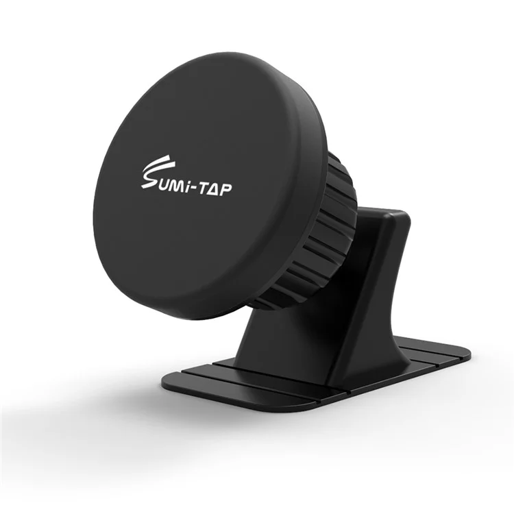 SUMI-TAP Round Arc Base Magnetic Car Mobile Phone Holder Mount Stand GPS Support Bracket - Black