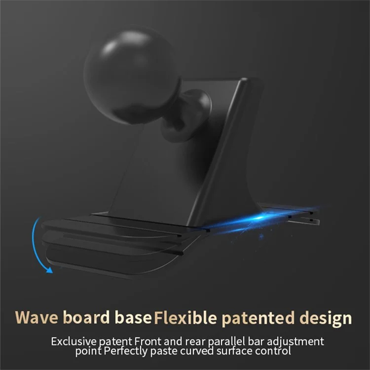 SUMI-TAP Round Arc Base Magnetic Car Mobile Phone Holder Mount Stand GPS Support Bracket - Black