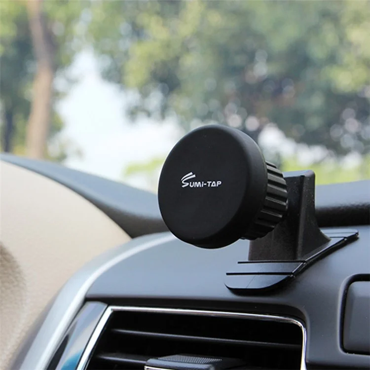 SUMI-TAP Round Arc Base Magnetic Car Mobile Phone Holder Mount Stand GPS Support Bracket - Blue