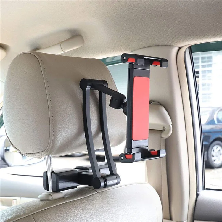 PB-45B Retractable Car Headrest Mount Back Seat 5-12 Inches Phone Tablet Holder Bracket - Black