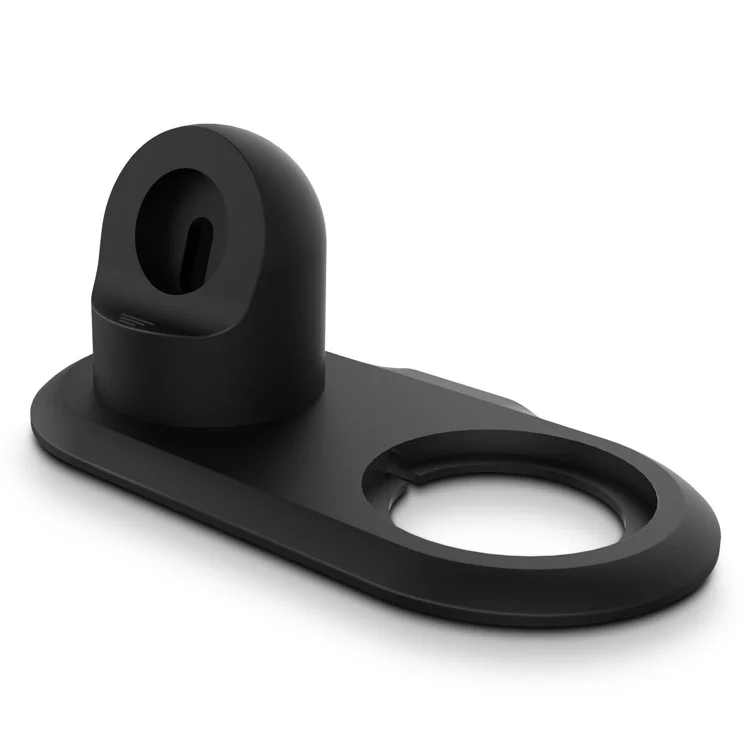 Suporte de Carregamento de Silicone Estação de Carregamento Sem Fio Dock Compatível com MagSafe Apple Watch/iPhone 12 Series - Preto
