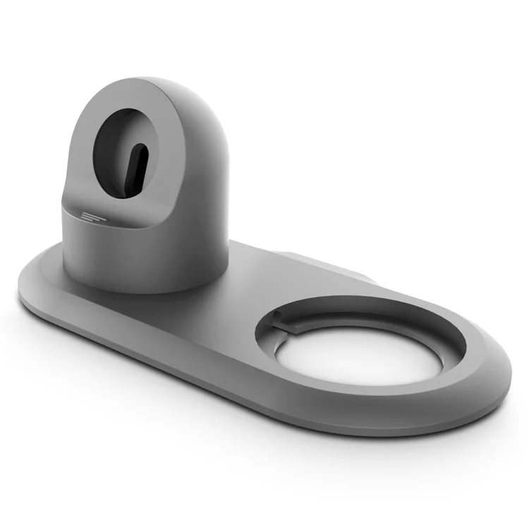 Silicone Charge Stand Holder Wireless Charging Station Dock Compatible with MagSafe Apple Watch/iPhone 12 Series - Grey