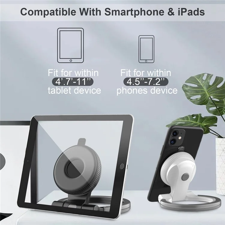 PB-47B Adjustable 360 Rotatable Suction Cup Mount Phone Holder Folding Finger Ring Tablet Stand - Black