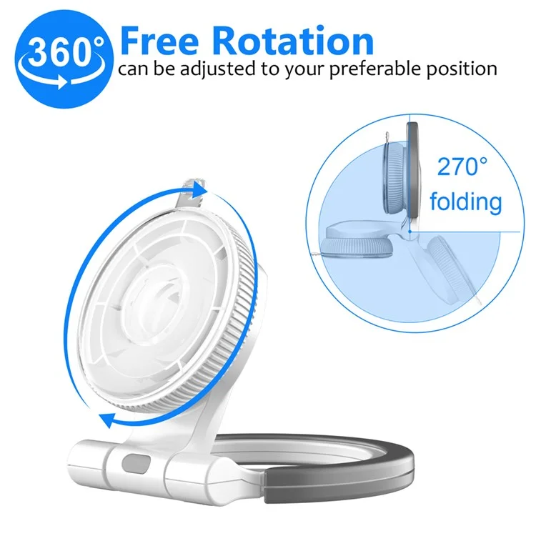 PB-47B Adjustable 360 Rotatable Suction Cup Mount Phone Holder Folding Finger Ring Tablet Stand - Black