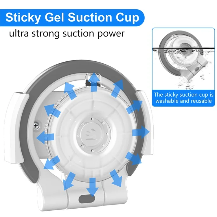 PB-47B Adjustable 360 Rotatable Suction Cup Mount Phone Holder Folding Finger Ring Tablet Stand - Black