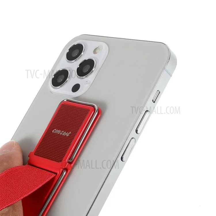 CMZWT CPS-030 Porte-téléphonie Grip de Doigt de Montage Avec Bande Élastique Pour Iphone Samsung Xiaomi - Rouge