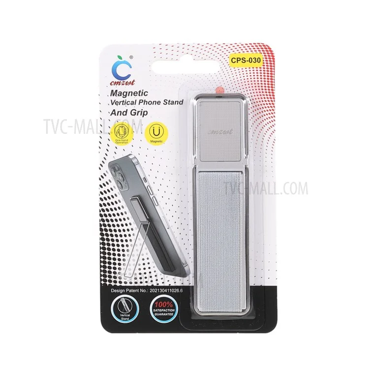 CMZWT CPS-030 Phone Holder Mount Finger Grip with Elastic Band for iPhone Samsung Xiaomi - Silver