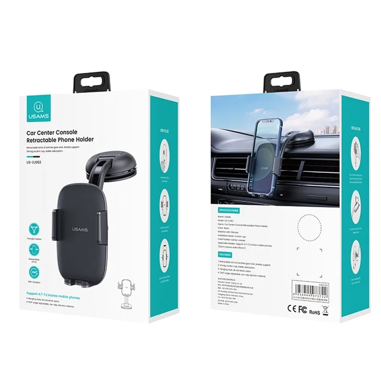 USAMS US-ZJ063 Suporte de Carro para Painel do Parabrisas Suporte de Telefone Móvel Rotativo