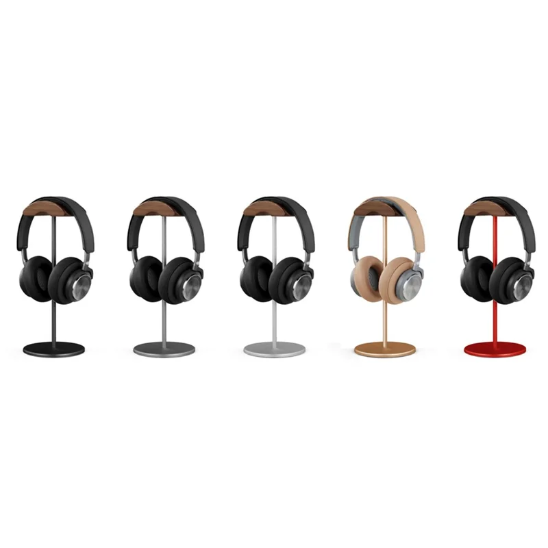 Universal Wood Aluminum Alloy Headphone Stand Gaming Headset Holder Bracket Display Rack with Solid Metal Base for AirPods Max - Black