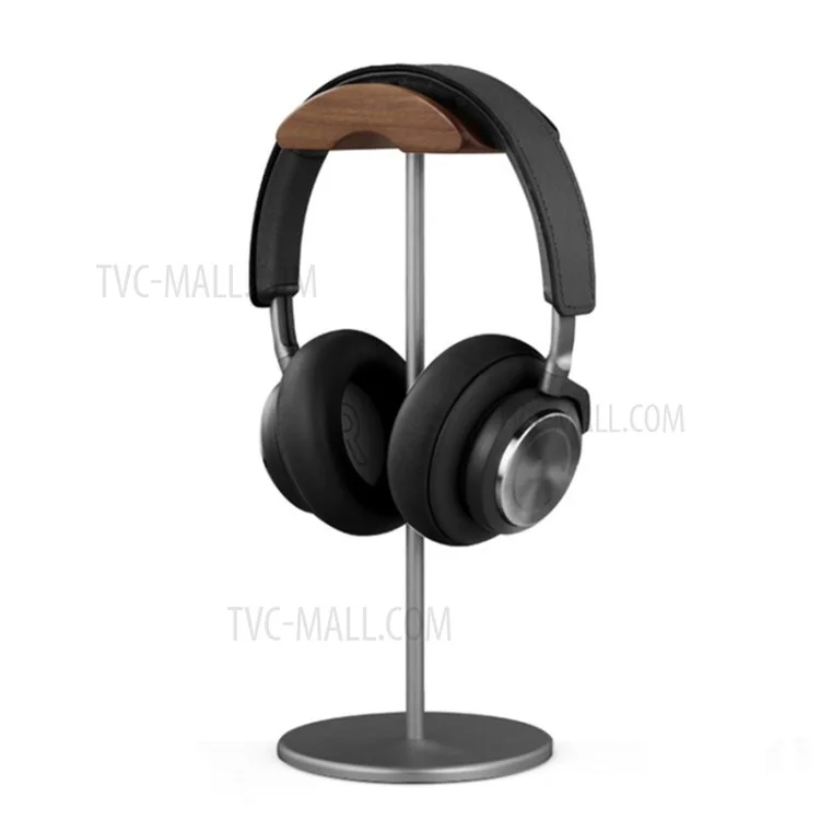 Universelle Holz-Aluminiumlegierung-Kopfhörerhalterung, Gaming-Headset-Halterung, Halterung mit solidem Metallsockel für AirPods Max - Grau