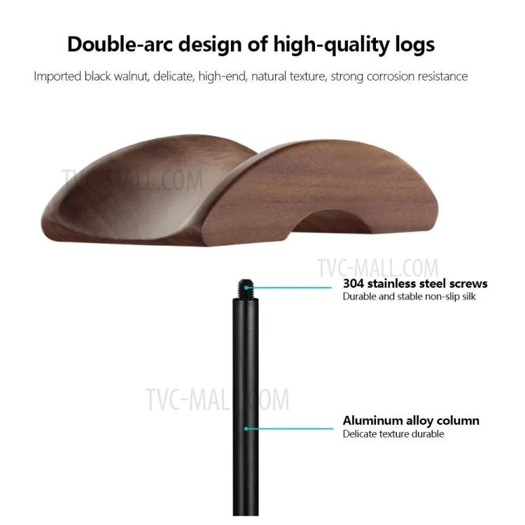 Universelle Holz-Aluminiumlegierung-Kopfhörerhalterung, Gaming-Headset-Halterung, Halterung mit solidem Metallsockel für AirPods Max - Grau