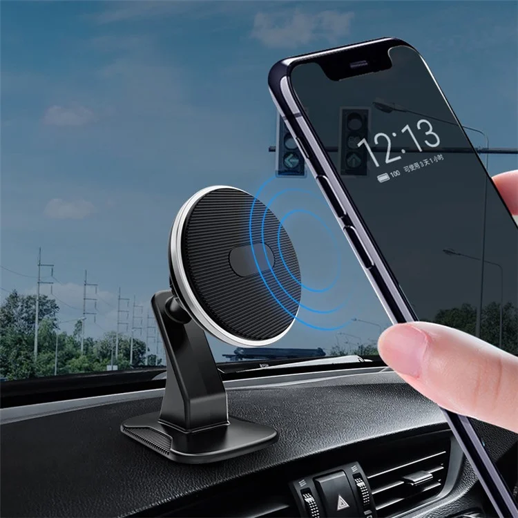 CD02 Single Hand Operation Car Dashboard Magnetic Absorption Mobile Phone Holder with Sticky Base