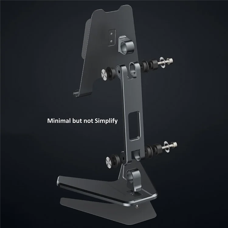 P10 Universal Aluminum Alloy Foldable Mobile Phone Tablet Holder Desktop Bracket Stand - Grey Escuro
