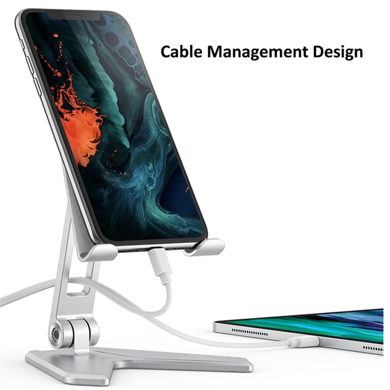 P10 Universale Supporto per Telefono Cellulare e Tablet in Lega di Alluminio Pieghevole - Argento