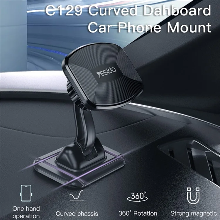 YESIDO C129 Car Dashboard Magnetic Absorption Mobile Phone Holder Bracket with Adhesive Base