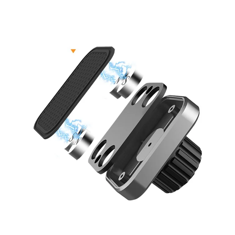 360 Degrees Rotary Magnetic Car Dashboard Windshield Phone Holder Suction Cup Bracket for iPhone Samsung GPS - Grey