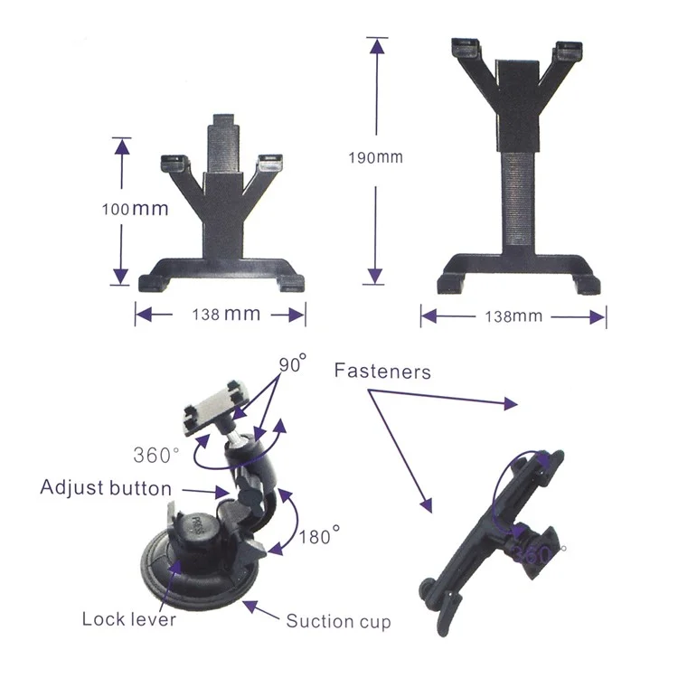Universal Tablet Holder Stand for iPad Mini 4 / Samsung Galaxy Tab S2 8.0, Width: 11-15cm