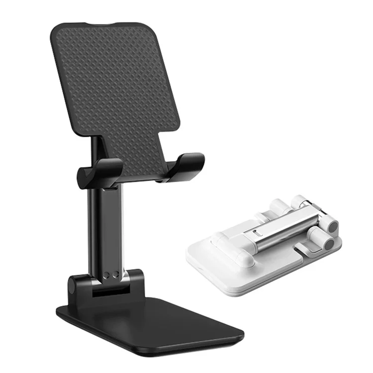 T9-2 Portable Foldable Telescopic Phone Mount Holder Adjustable Angle Mobile Phone Stand Bracket - Black