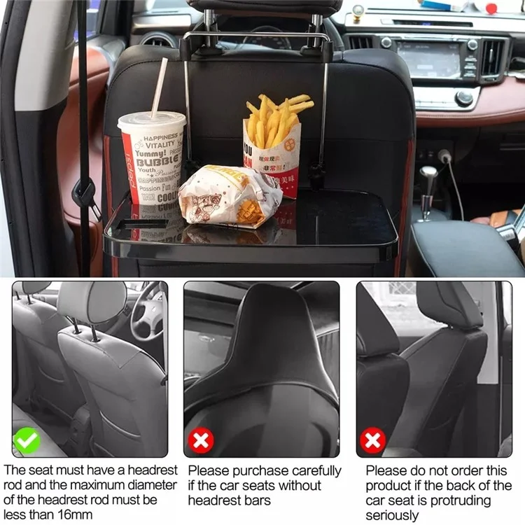 Suporte para Laptop no Volante do Carro SHUNWEI SD-1502B, Dobrável, com Bandeja para Assento Traseiro, para Comida, Bebida e Notebook