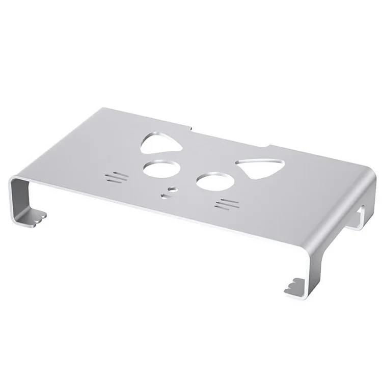 Simple Style Aluminium Alloy Anti-skid Monitor Riser Desktop Computer Stand Holder for MacBook/Printer - Silver