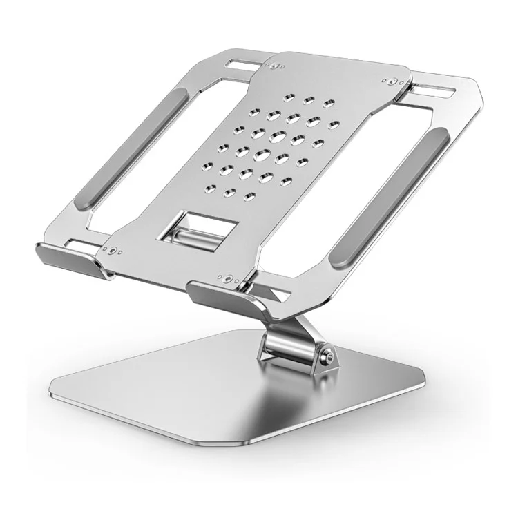 T3 Aluminum Alloy Folding Notebook Stand Adjustable Laptop Holder Cooling Riser for Laptop Tablet Below 17inch - Silver