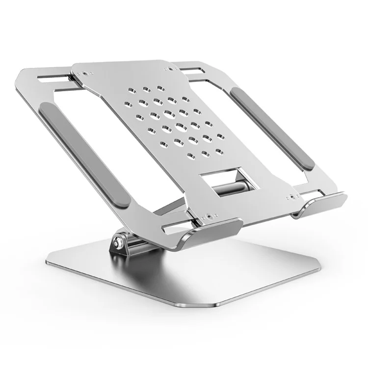 T3 Aluminum Alloy Folding Notebook Stand Adjustable Laptop Holder Cooling Riser for Laptop Tablet Below 17inch - Silver