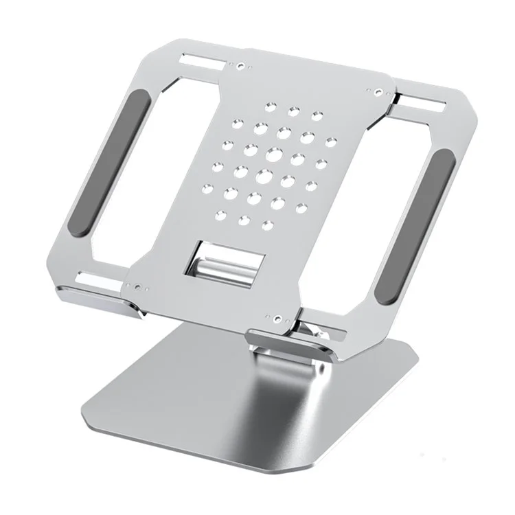 T3 Aluminum Alloy Folding Notebook Stand Adjustable Laptop Holder Cooling Riser for Laptop Tablet Below 17inch - Silver