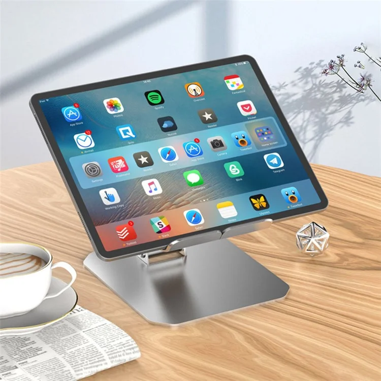 T3 Aluminum Alloy Folding Notebook Stand Adjustable Laptop Holder Cooling Riser for Laptop Tablet Below 17inch - Silver