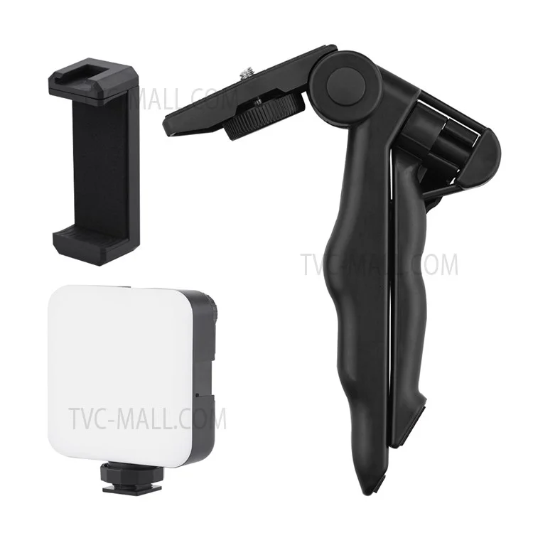 Vlog Shooting Desktop Tripod Adjustable Fill Light Phone Holder Kit for Mobile Phone 6.5-10cm