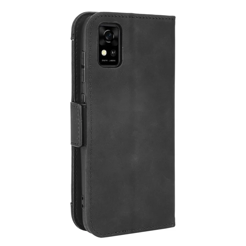 Multiple Card Slot Design PU Leather Flip Phone Case Wallet Stand Cover Shell for ZTE Blade A31 - Black