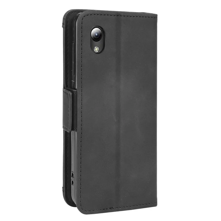 PU Leder Mobiltelefonschutz Hülle Wallet Stand Cover Shell Mit Mehreren Kartensteckplatzdesign Für ZTE Blade L8/Blade A3 (2019)/A31 Lite - Schwarz