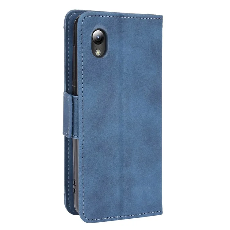 PU Leder Mobiltelefonschutz Hülle Wallet Stand Cover Shell Mit Mehreren Kartensteckplatzdesign Für ZTE Blade L8/Blade A3 (2019)/A31 Lite - Blau