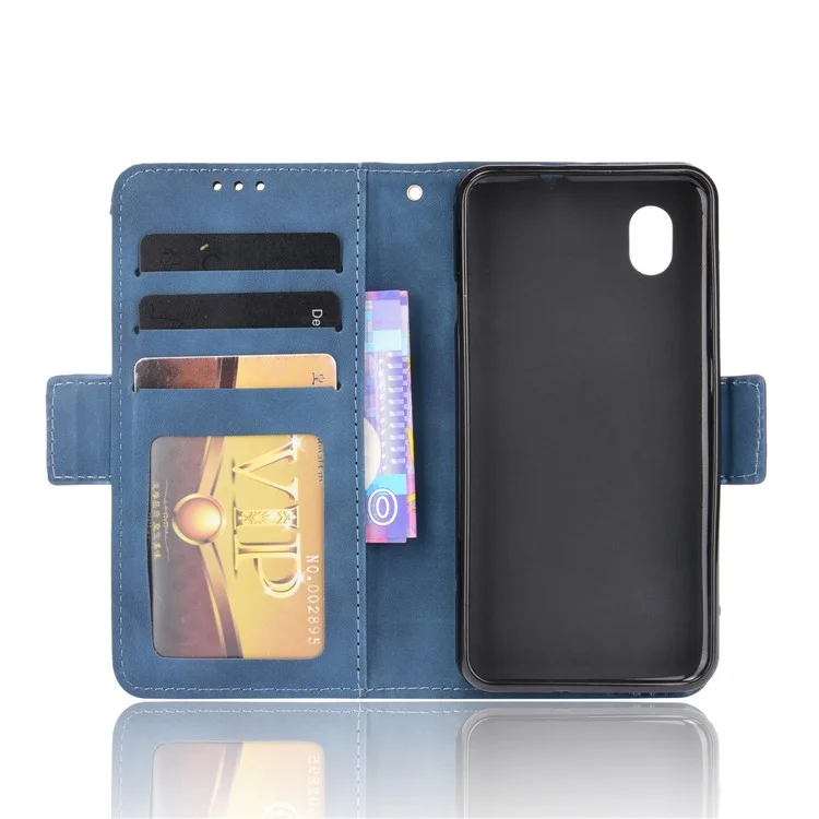 PU Leder Mobiltelefonschutz Hülle Wallet Stand Cover Shell Mit Mehreren Kartensteckplatzdesign Für ZTE Blade L8/Blade A3 (2019)/A31 Lite - Blau