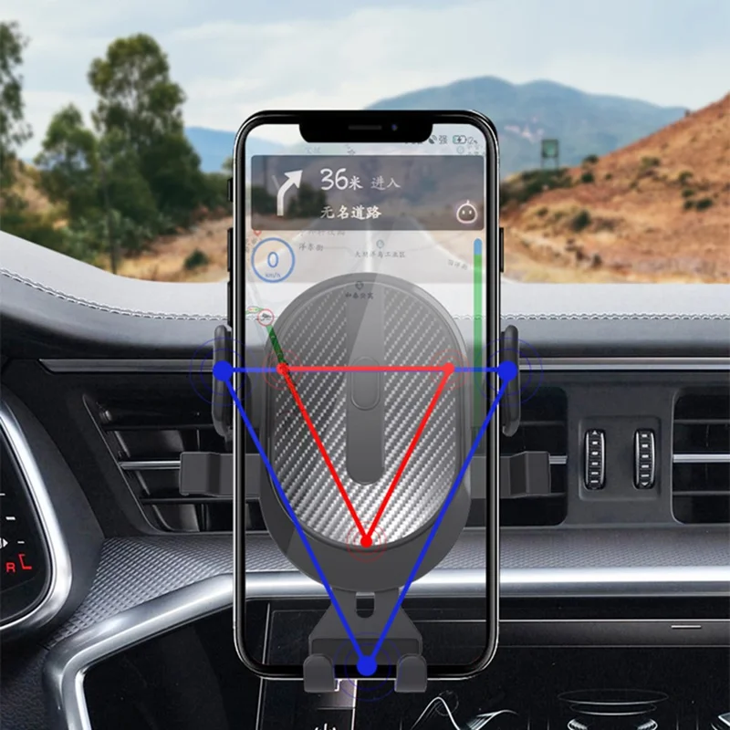 Auto Parabrezza Dashboard Aspirazione Per Montaggio Telescopico Gravity Auto Morsetto Supporto Telefono Supporto - Nero / Rosso