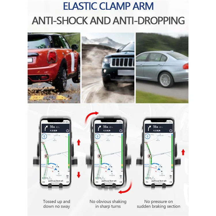 360 Degree Rotation Car Air Vent GPS Mount Mobile Phone Holder Gravity Auto Clamp Bracket - Black / Red