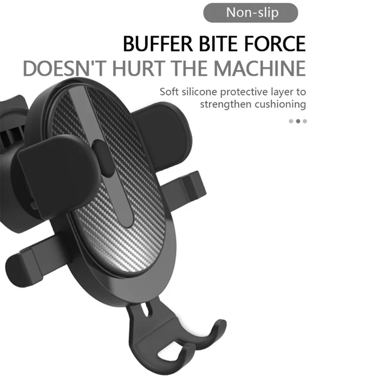 360 Degree Rotation Car Air Vent GPS Mount Mobile Phone Holder Gravity Auto Clamp Bracket - Black