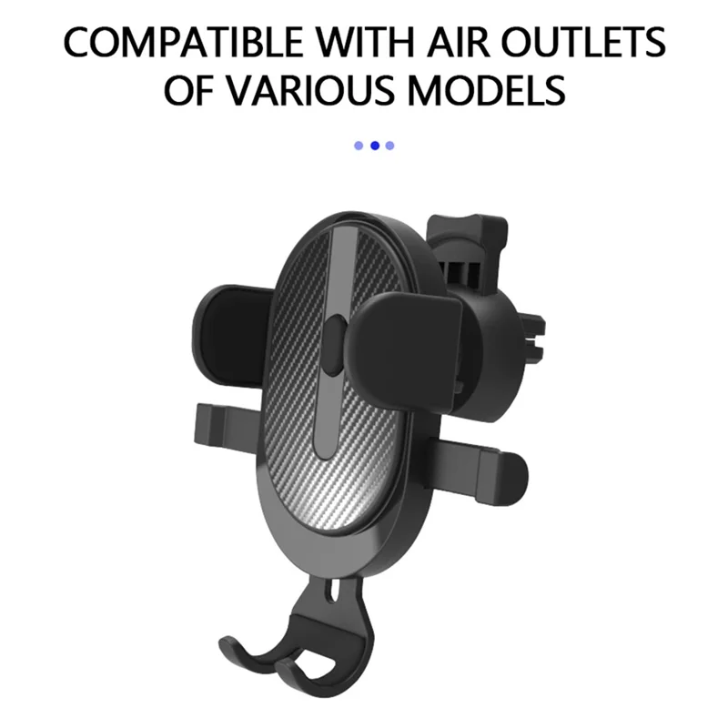 360 Degree Rotation Car Air Vent GPS Mount Mobile Phone Holder Gravity Auto Clamp Bracket - Black