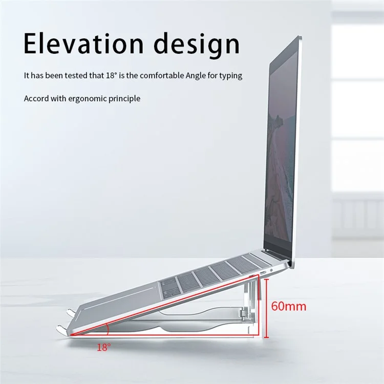 RJ -BJ02-1 Glasses Design Portable Adjustable High-quality Laptop PC Supported Stand Mount - Silver