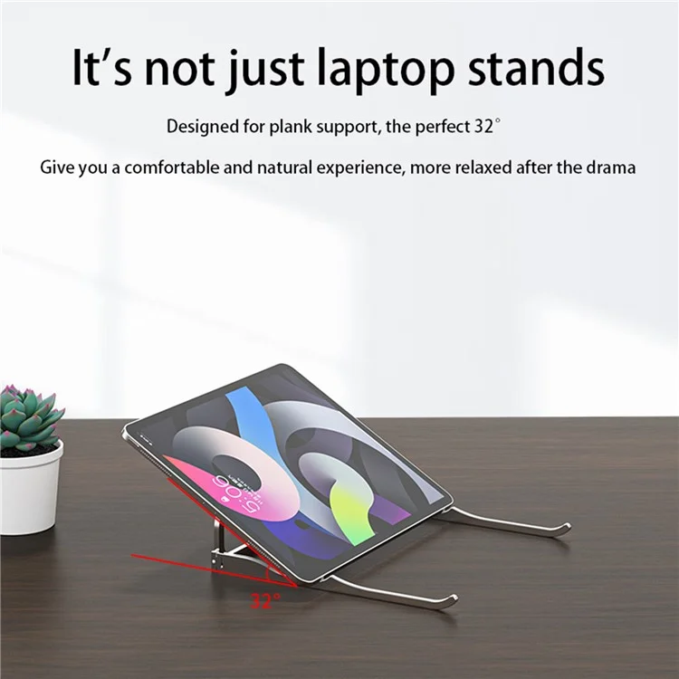 RJ -BJ02-1 Glasses Design Portable Adjustable High-quality Laptop PC Supported Stand Mount - Silver