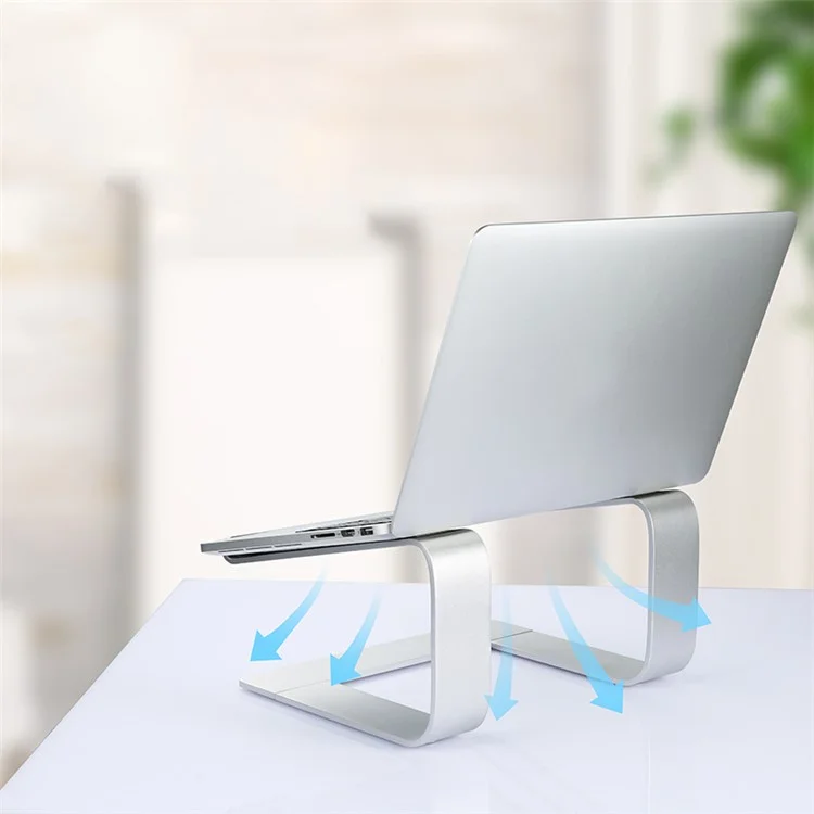 Z29 Detachable Aluminium Alloy Hollow-out Heat Dissipation Laptop Stand Holder Notebook Riser Support Bracket - Silver