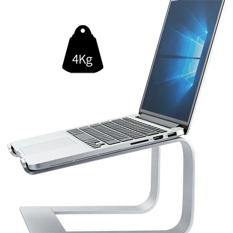 Z29 Detachable Aluminium Alloy Hollow-out Heat Dissipation Laptop Stand Holder Notebook Riser Support Bracket - Silver