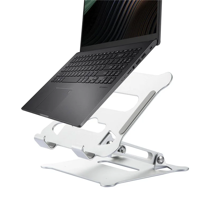 Z19 Aluminium Alloy Heat Dissipation Adjustable Height Foldable Laptop Holder Notebook Stand Bracket - Silver